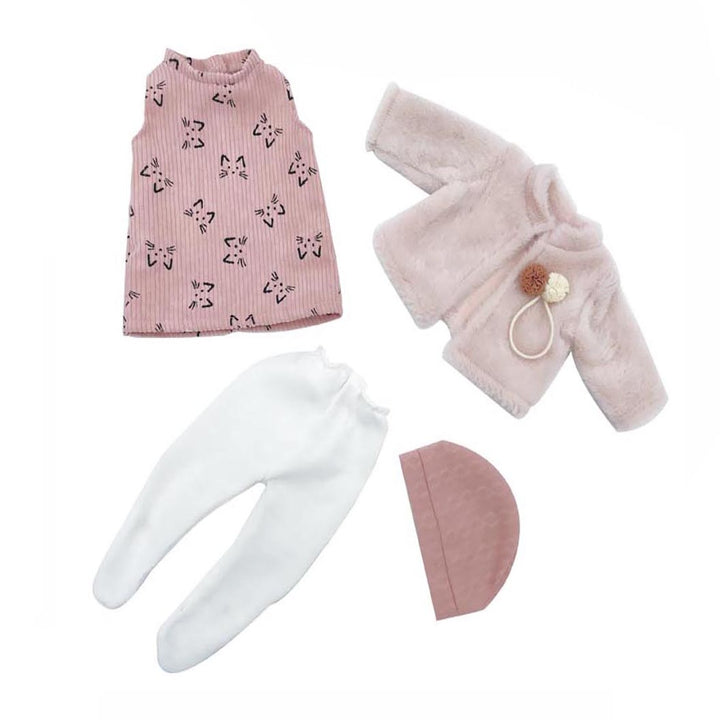 ROPA BEBÉ REBORN VESTIDO ROSA GATITOS