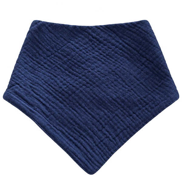 Babero bandana de muselina azul marino