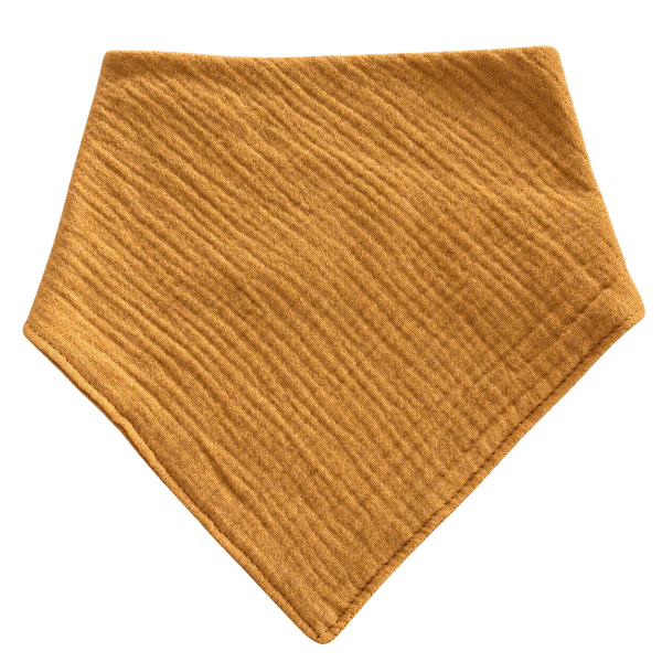Babero bandana de muselina mostaza