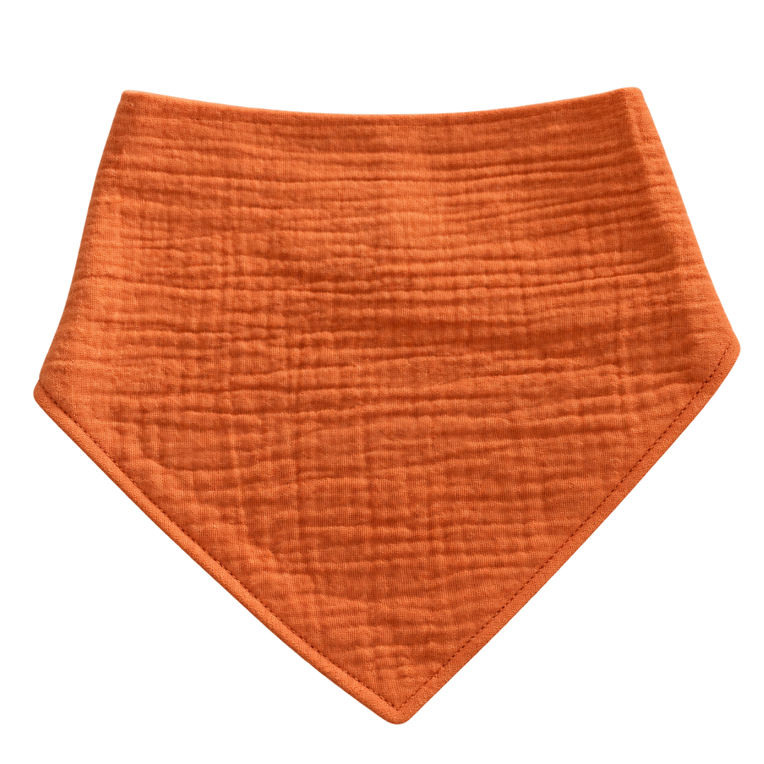 Babero bandana de muselina terracota