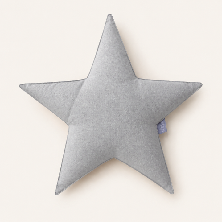 COJÍN ESTRELLA DE LINO GRIS