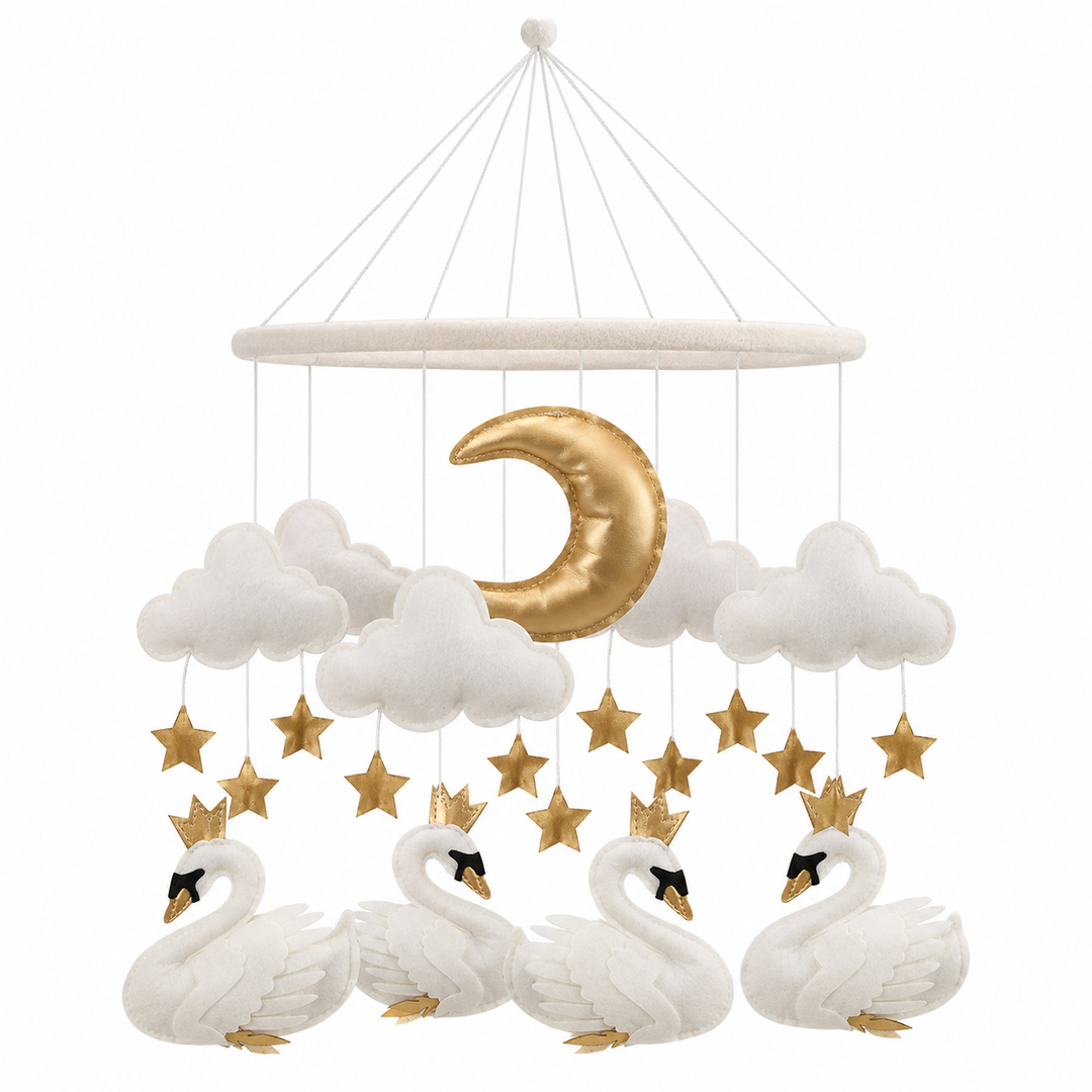 MOVIL BEBE CISNES ESTRELLAS