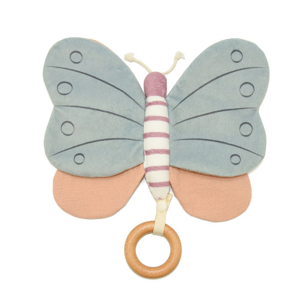 Juguete mariposa sensorial con texturas y colores para bebé