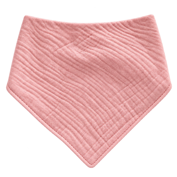 Babero bandana de muselina palo rosa