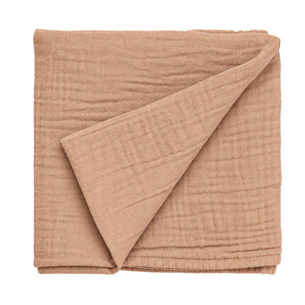 Manta de muselina de bambú color caramel 110x120 cm para bebé, suave y transpirable